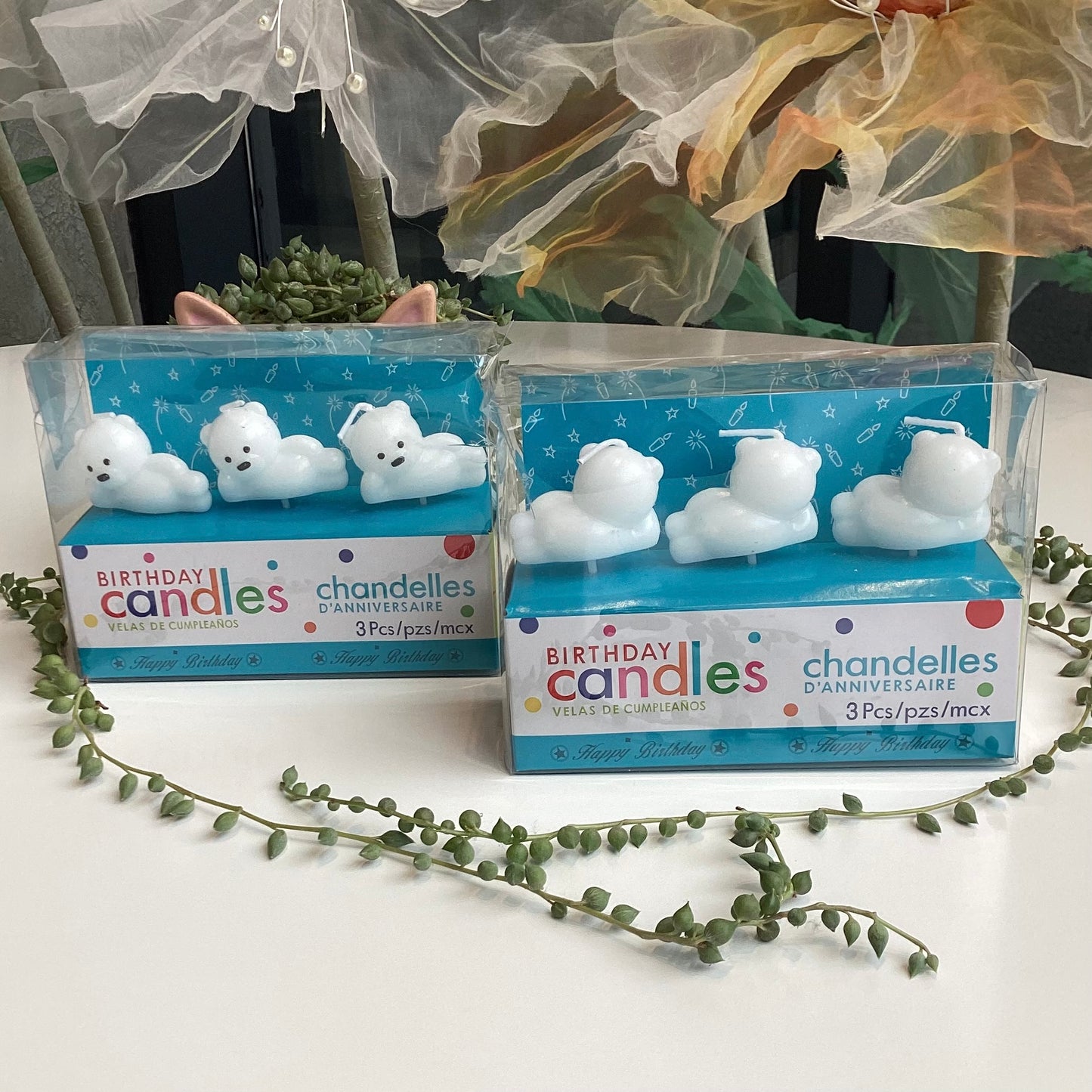 3 Pack Lounging Bear Candles