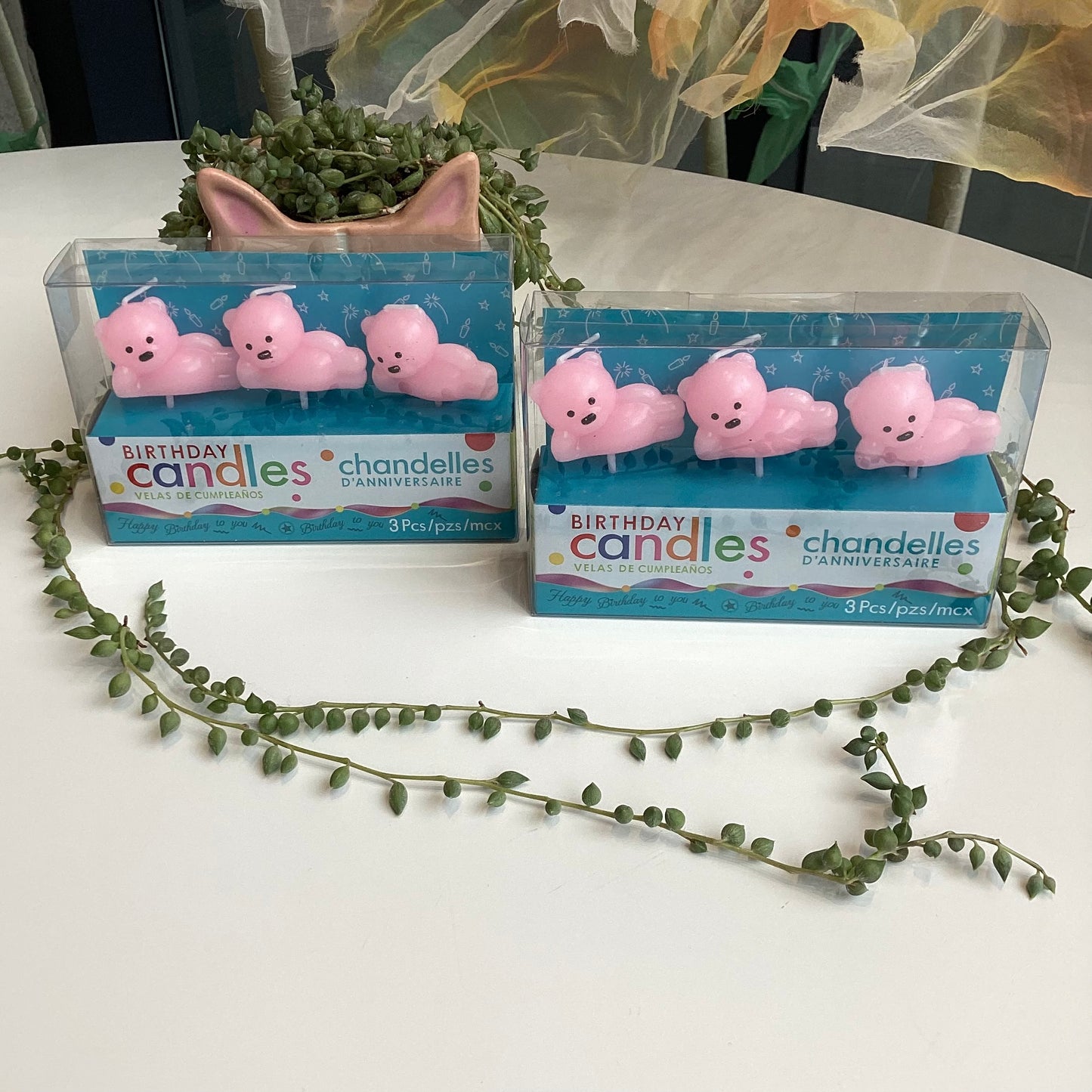 3 Pack Lounging Bear Candles