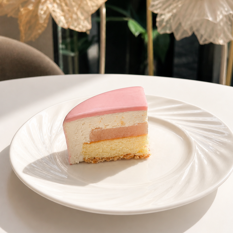 Moonlit Peach Garden Cake