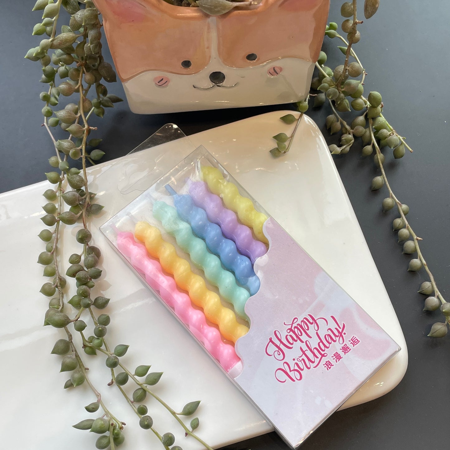 Spiral Rainbow Candle Set