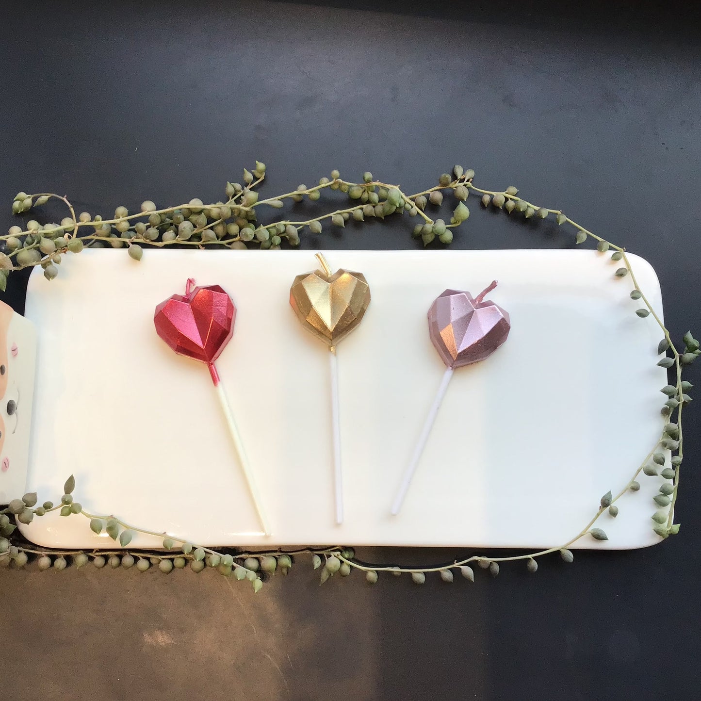 Geometric Heart Candle