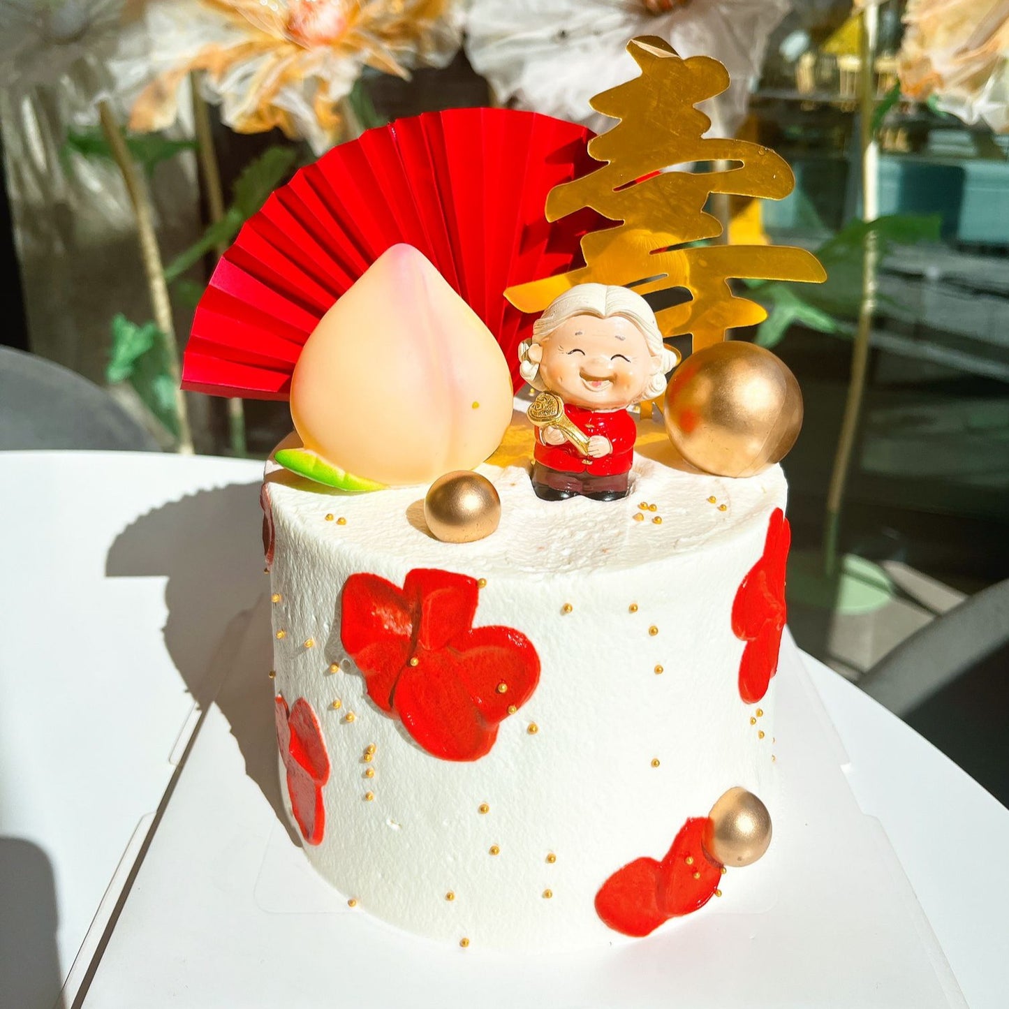Grand Peach Celebration Cake