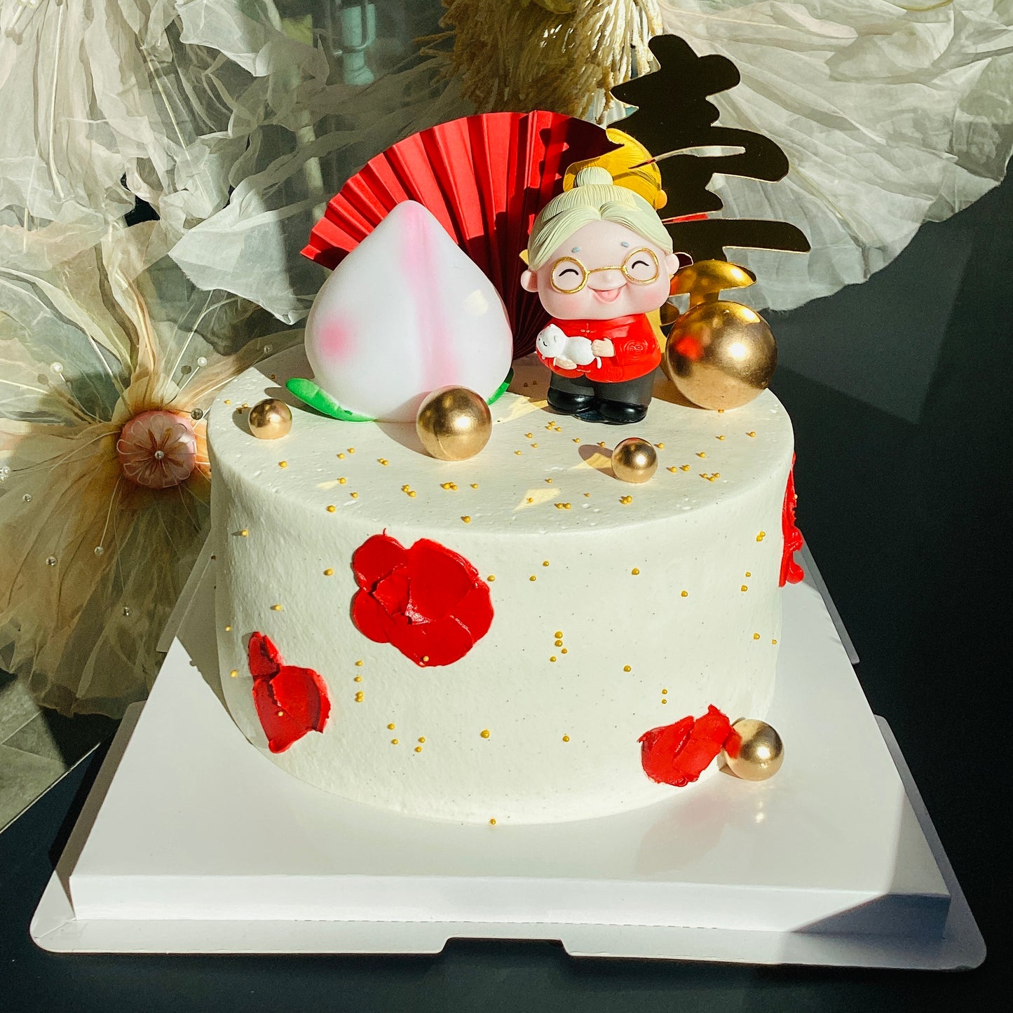 Grand Peach Celebration Cake