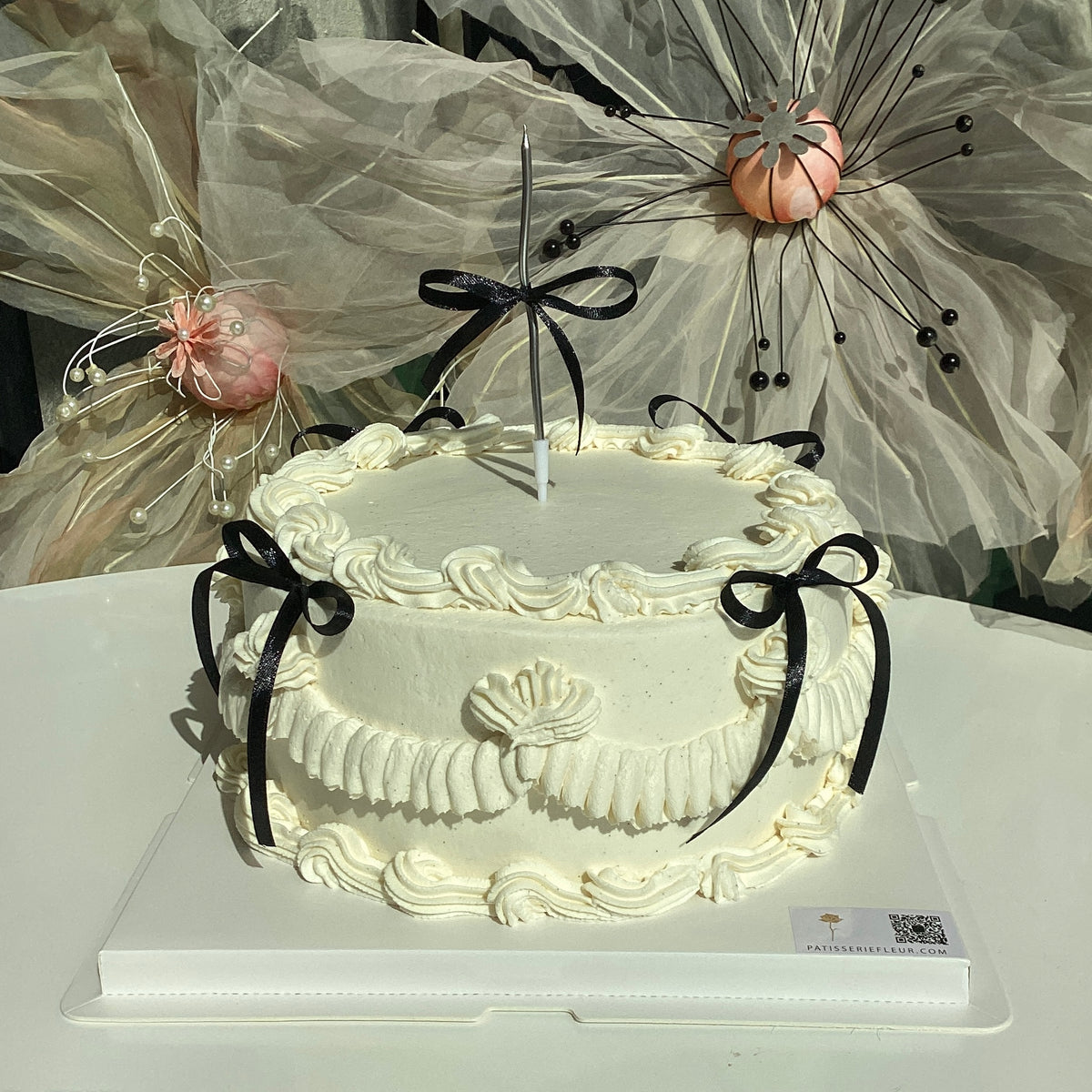 Vintage Black Ribbon Cake