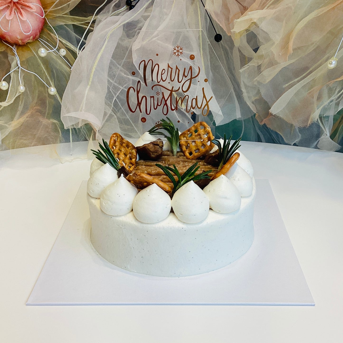 White Forest Chestnut Hojicha Cake