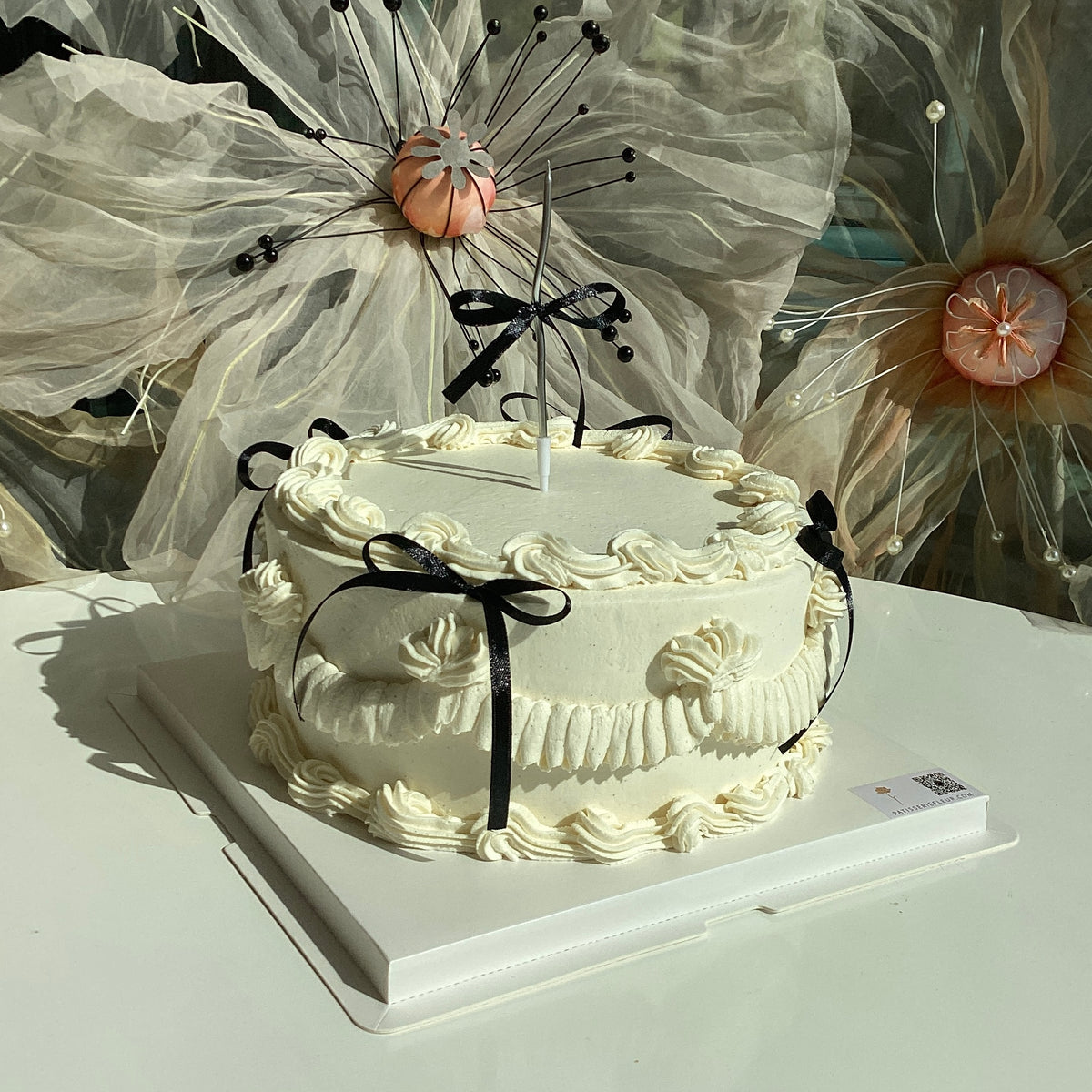 Vintage Black Ribbon Cake