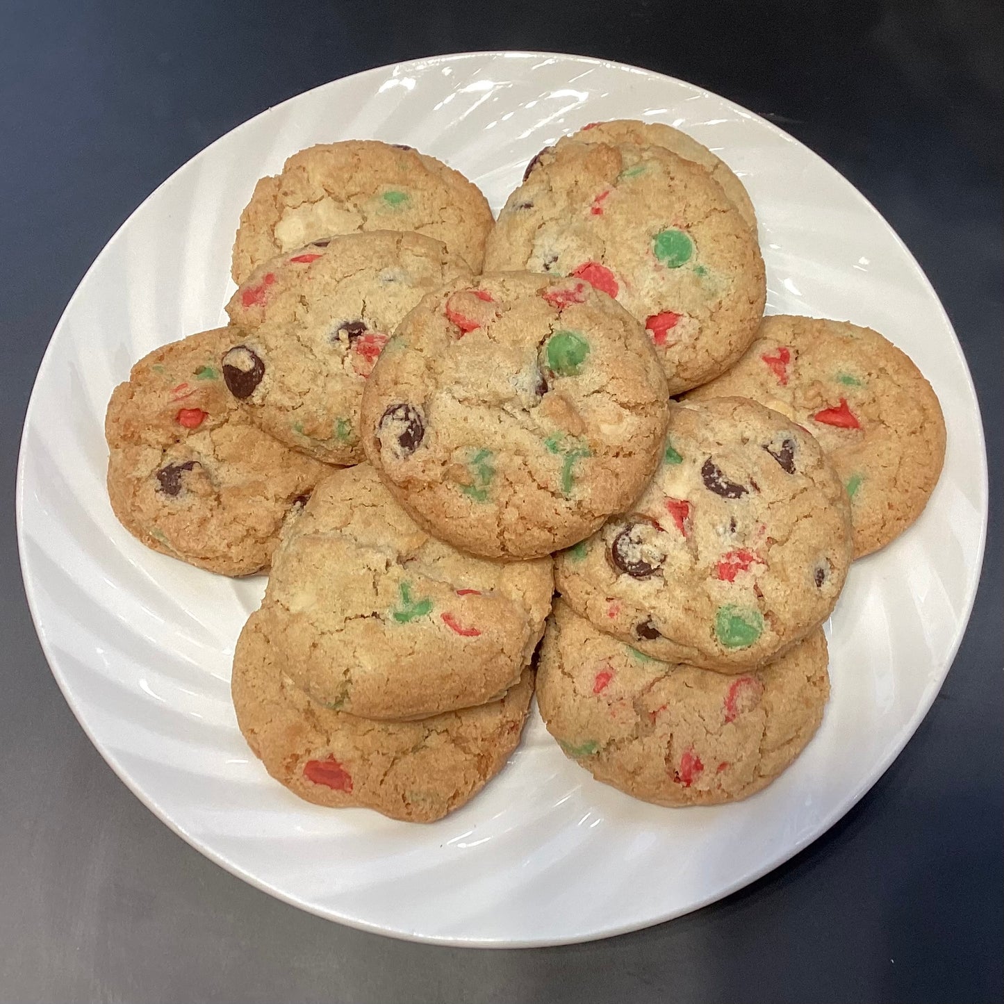 Christmas Coloured Chocolate Chip Cookies