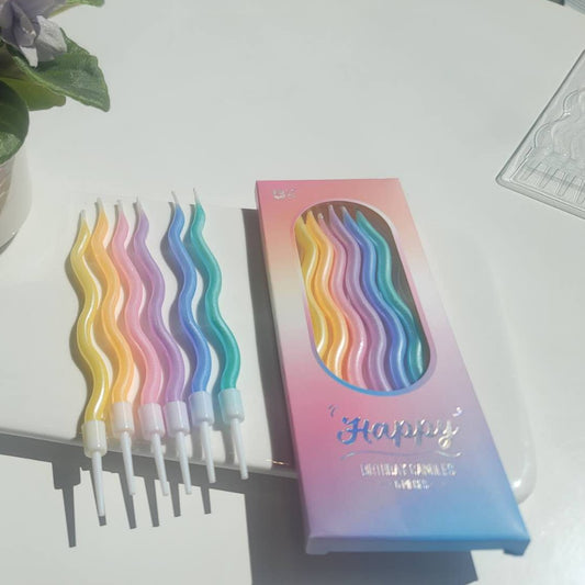 Squiggly Rainbow Candle Set