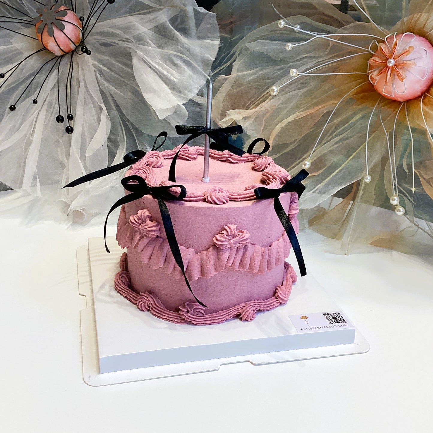 Vintage Black Ribbon Cake