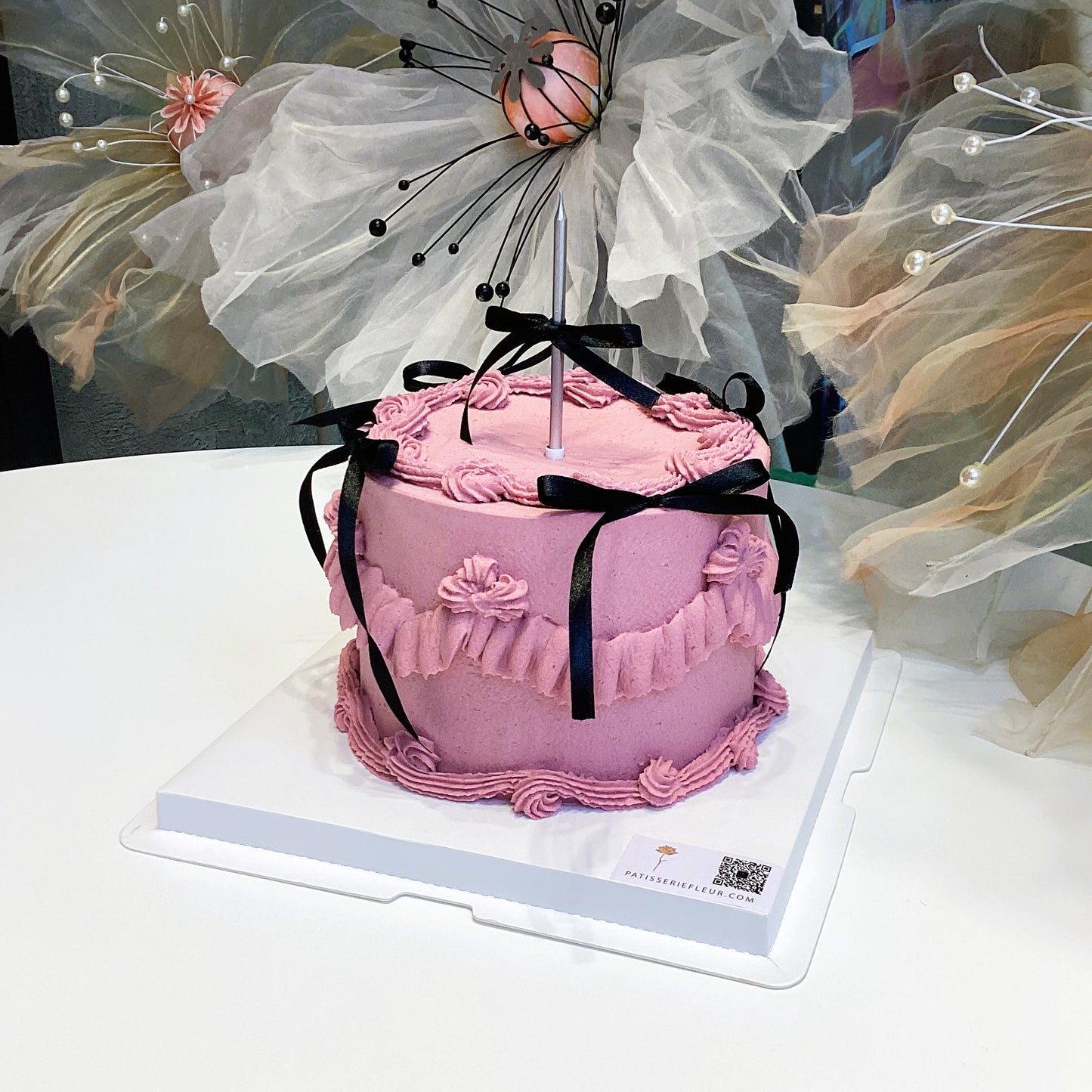 Vintage Black Ribbon Cake