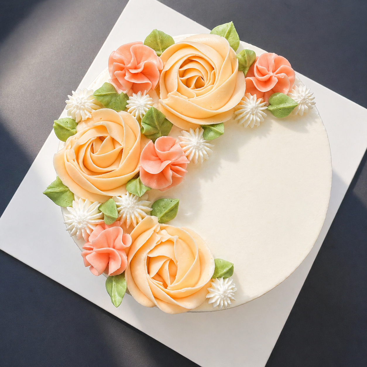 Floral Crescent Cake